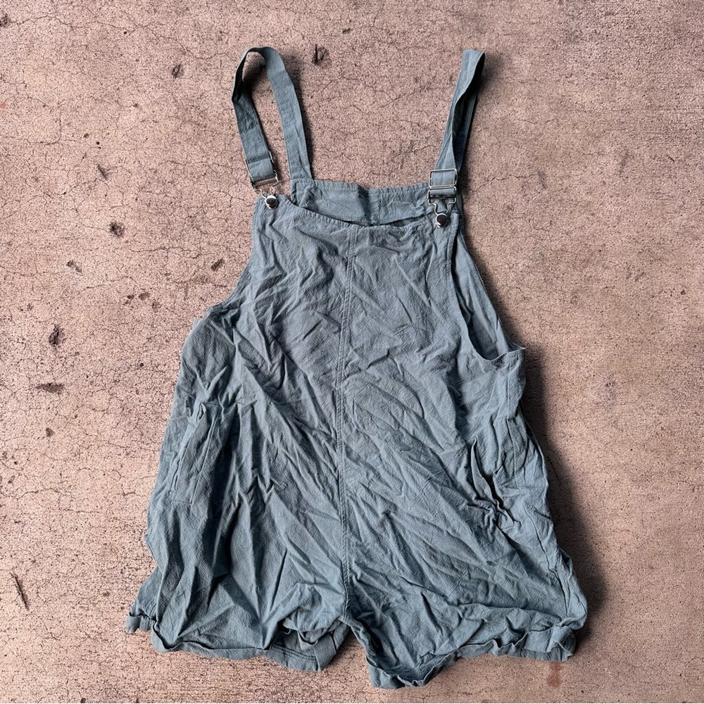 Women's Slate Blue Utility Romper Overalls